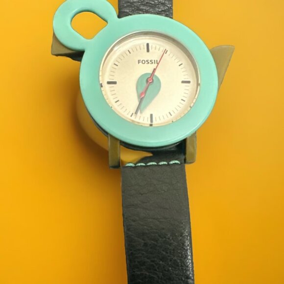 Fossil Women\'s LE1041 Limited Edition Vintage Aviary Black Leather Watch Rare main image 4